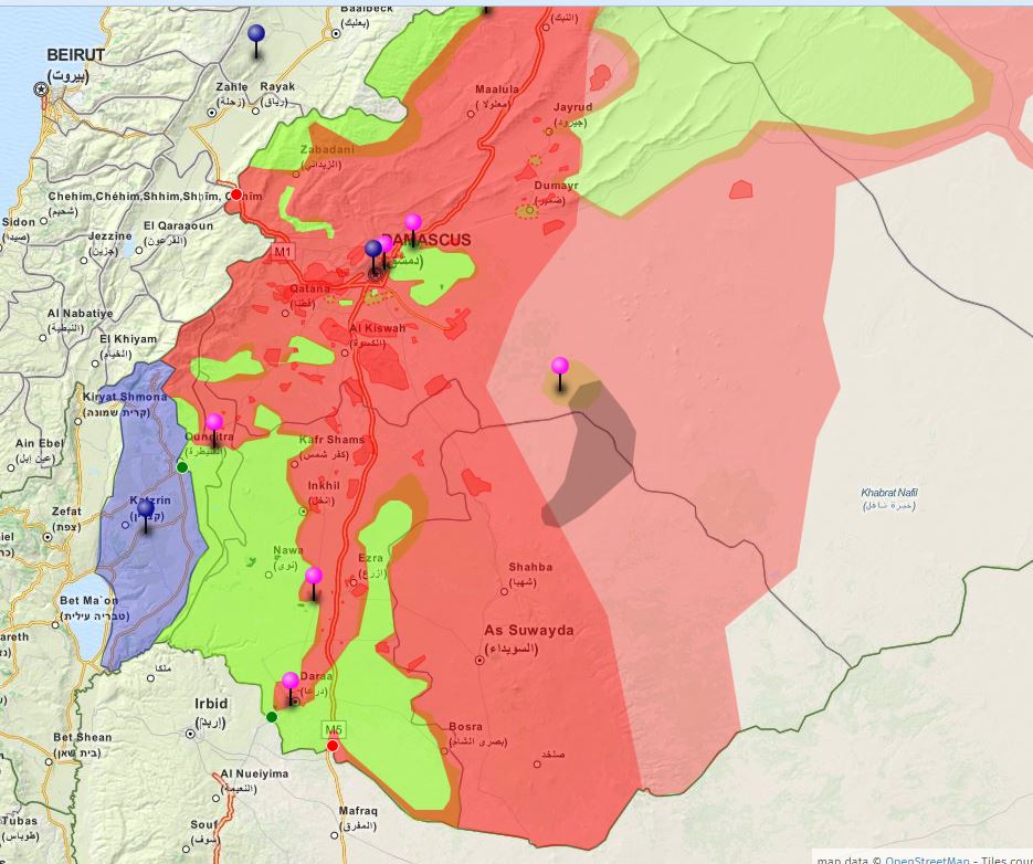 חדשות רוטר סוריה מפת חלוקה לאזורי שליטה